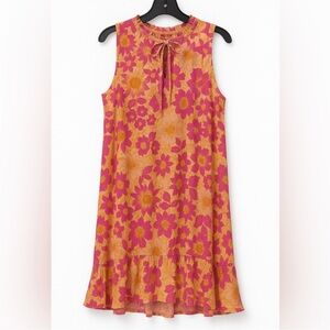 Umgee sizes small and medium Pink and Orange Floral tangerine  dress.